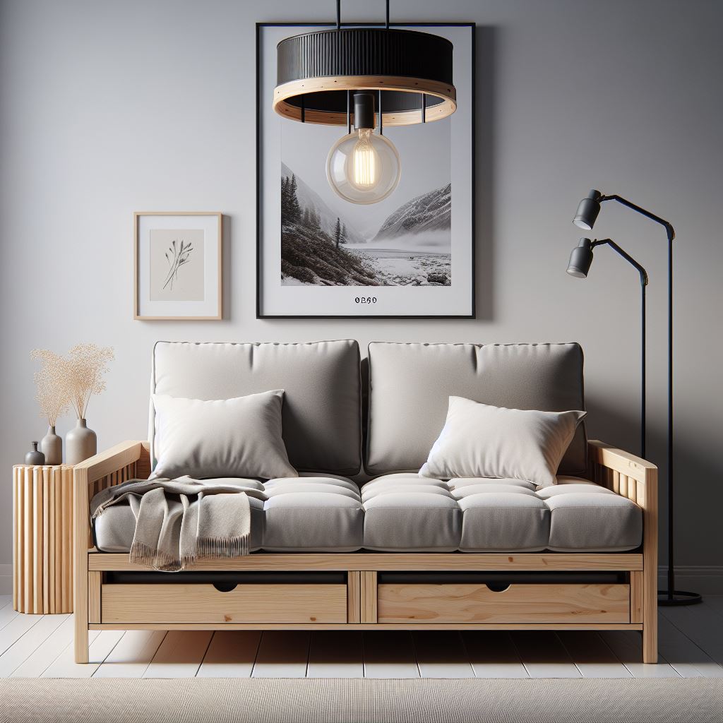 sofa cama madera con almacenamiento